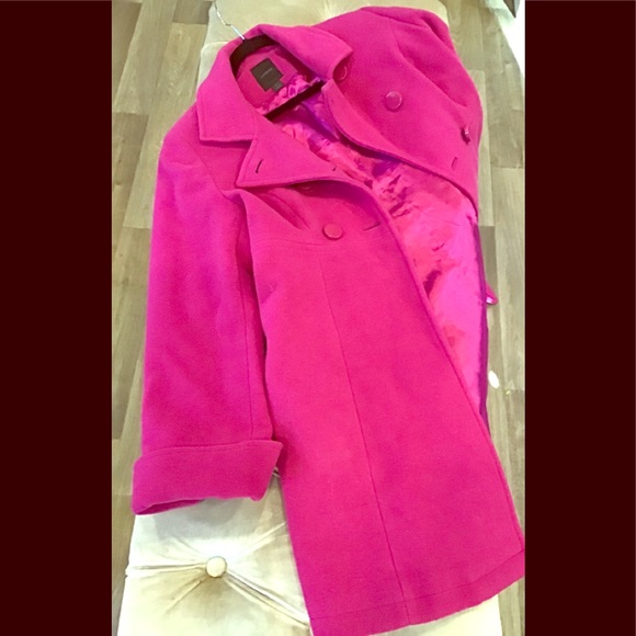 Express Jackets & Blazers - Express hot pink pea coat.